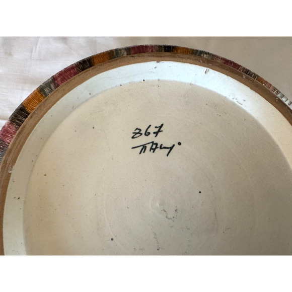 ITALIAN ART POTTERY LARGE BOWL ALDO LONDI BITOSSI "SETA" CERAMIC ITALY MCM GOLD - Picture 9 of 12